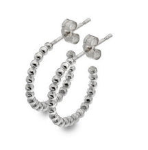 Load image into Gallery viewer, 9K Yellow Or White Gold Beaded Hoop Ladies Earrings
