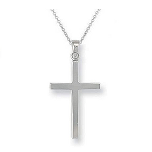 9K White Gold Cross & Neck Chain-Pobjoy Diamonds