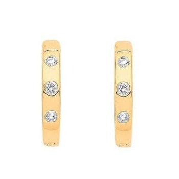 9K Yellow Or White Gold Studded Diamond Earrings - Pobjoy Diamonds
