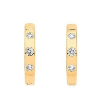 9K Yellow Or White Gold Studded Diamond Earrings - Pobjoy Diamonds