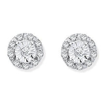 Load image into Gallery viewer, 9K Yellow Gold Diamond Stud &amp; Cluster Earrings 0.14 CTW - Pobjoy Diamonds