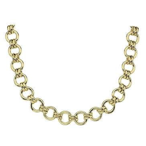 9K Yellow Gold Ladies Chunky Hoop Link Necklace - Pobjoy Diamonds