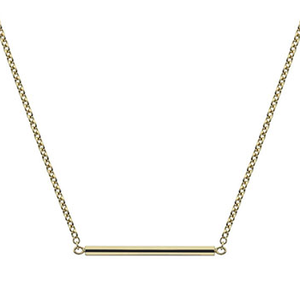 9K Yellow Gold Round Bar Pendant Necklace - Pobjoy Diamonds