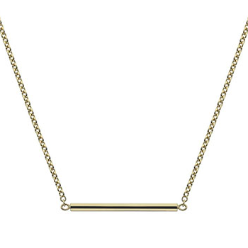 9K Yellow Gold Round Bar Pendant Necklace - Pobjoy Diamonds