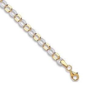 9K Yellow & White Gold Interlink Bracelet-Pobjoy Diamonds