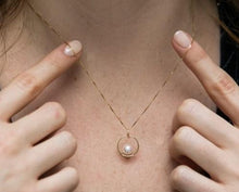 Load image into Gallery viewer, Cultured Akoya Sea Pearl &amp; 18K Gold Pendant Necklace - Pobjoy Diamonds