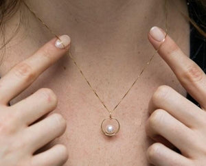 Cultured Akoya Sea Pearl & 18K Gold Pendant Necklace - Pobjoy Diamonds
