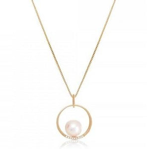Cultured Akoya Sea Pearl & 18K Gold Pendant Necklace - Pobjoy Diamonds