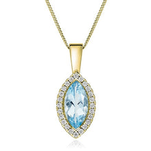 Load image into Gallery viewer, 18K Yellow Gold Aquamarine &amp; Diamond Pendant - Pobjoy Diamonds