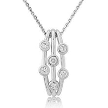 Load image into Gallery viewer, 18K White Gold &amp; Diamond Scatter Pendant Necklace 0.20 CTW - Pobjoy Diamonds