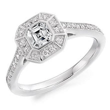 Load image into Gallery viewer, 950 Platinum Asscher Cut Diamond Halo &amp; Shoulders Ring 1.10 CTW - Balmoral - [product_type] - Pobjoy Diamonds - Pobjoy Diamonds