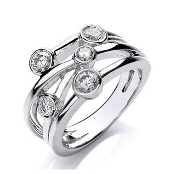 18K White Gold Diamond Bubble Ring 0.75 Carat - G/Si - Pobjoy Diamonds