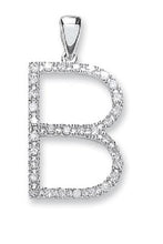 Load image into Gallery viewer, 9K W/Gold &amp; Diamond &amp; Diamond Initial Pendant Pobjoy E-Boutique