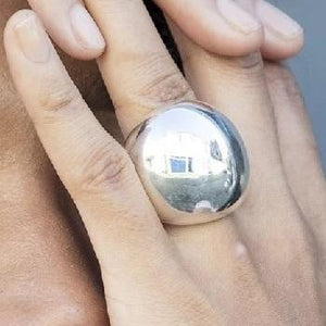 Handmade Chunky Silver Orb Ring - Pobjoy Diamonds