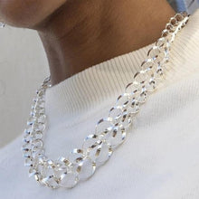 Load image into Gallery viewer, Handmade Ladies Sterling Silver Hoop Necklace- Pobjoy Diamonds