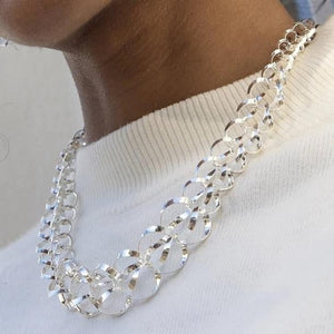 Handmade Ladies Sterling Silver Hoop Necklace- Pobjoy Diamonds