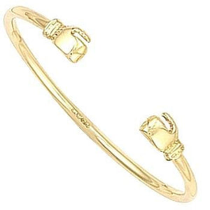 9K Yellow Gold Baby Boxing Glove Bangle - Pobjoy Diamonds