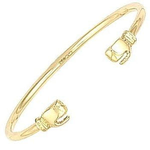 9K Yellow Gold Baby Boxing Glove Bangle - Pobjoy Diamonds