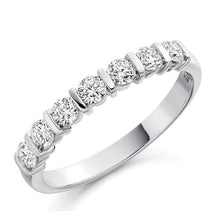 Load image into Gallery viewer, Bar Set Diamond Half Eternity Ring 0.50 Carat - Pobjoy Diamonds