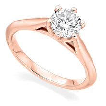 Load image into Gallery viewer, 18K Rose Gold 1.00 Carat Round Brilliant Cut Solitaire Diamond Ring F/VS1-Bellagio - Pobjoy Diamonds