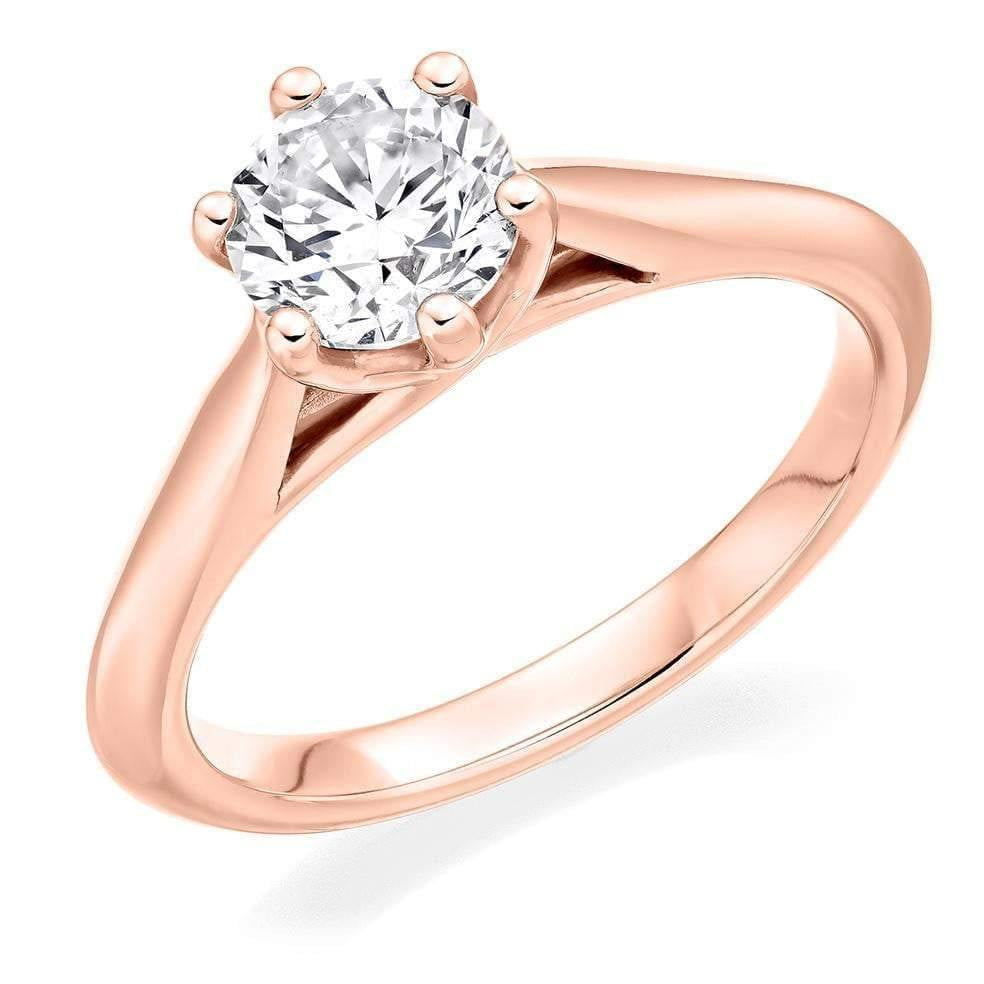 18K Gold 0.50 Carat Round Brilliant Cut Solitaire Lab Grown Diamond Ring F/VS1 - Pobjoy Diamonds