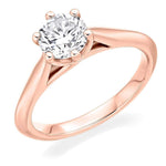 18K Gold 0.50 Carat Round Brilliant Cut Solitaire Lab Grown Diamond Ring F/VS1 - Pobjoy Diamonds