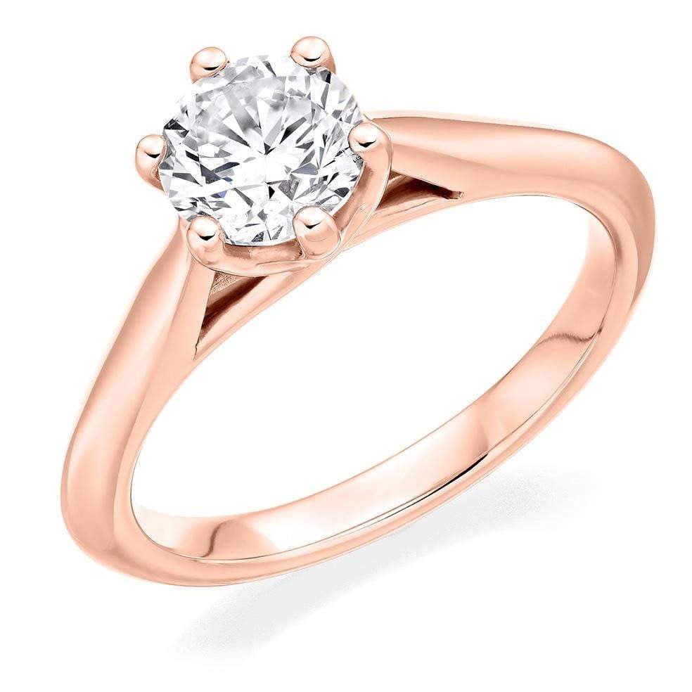 18K Gold 0.50 Carat Round Brilliant Cut Solitaire Lab Grown Diamond Ring F/VS1 - Pobjoy Diamonds