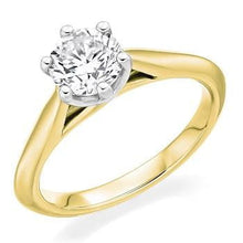 Load image into Gallery viewer, 18K Yellow Gold 1.00 Carat Round Brilliant Cut Solitaire Diamond Ring F/VS1-Bellagio - Pobjoy Diamonds