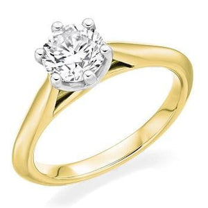 18K Gold 1.00 Carat Round Brilliant Cut Solitaire Diamond Ring G/Si1-Bellagio - Pobjoy Diamonds