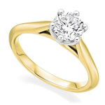 18K Gold 1.00 Carat Round Brilliant Cut Solitaire Diamond Ring G/Si1-Bellagio - Pobjoy Diamonds