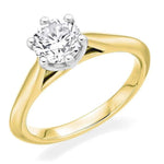 18K Gold 0.50 Carat Round Brilliant Cut Solitaire Lab Grown Diamond Ring F/VS1 - Pobjoy Diamonds
