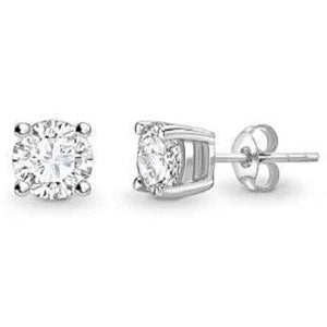 18K White Gold 1.00 Carat Lab Grown Diamond Stud Earrings - E/VS1 - Pobjoy Diamonds