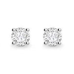White Gold Round Brilliant Cut Diamond Claw Earring Settings - Pobjoy Diamonds