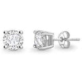 White Gold Round Brilliant Cut Diamond Claw Earring Settings - Pobjoy Diamonds
