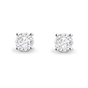 Bespoke 18K White Gold Round Brilliant Cut Diamond Stud Earrings 1.20 To 2.00 CTW- F/VS2 - Pobjoy Diamonds
