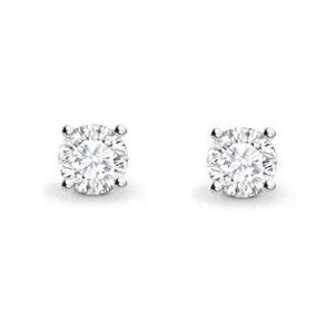 Bespoke 18K White Gold Round Brilliant Cut Diamond Stud Earrings 1.20 To 2.00 CTW- F/VS2 - Pobjoy Diamonds