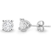 Load image into Gallery viewer, Bespoke 18K White Gold Round Brilliant Cut Diamond Stud Earrings 1.20 To 2.00 CTW- F/VS2 - Pobjoy Diamonds