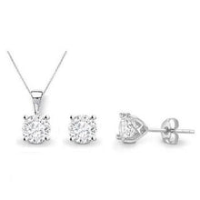 Load image into Gallery viewer, Diamond Studs &amp; Pendant Necklace Set - Pobjoy Diamonds