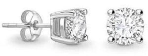 18K Gold 2.00 Carat Lab Grown Diamond Stud Earrings - E/VS1 - Pobjoy Diamonds