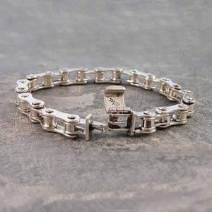 Chunky Sterling Silver Handmade Bike Chain Necklace - Pobjoy Diamonds