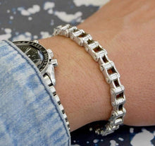Load image into Gallery viewer, Chunky Sterling Silver Handmade Bike Chain Bracelet