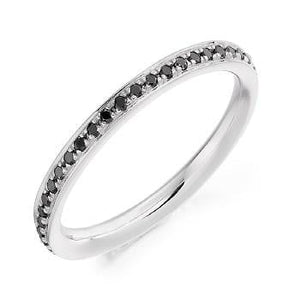 950 Platinum 0.30 Carat Black Diamond Full Eternity Ring
