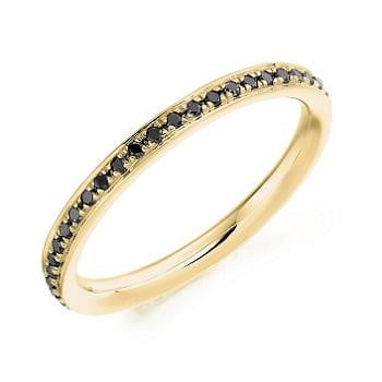 18K Yellow Gold 0.30 Carat Black Diamond Full Eternity Ring