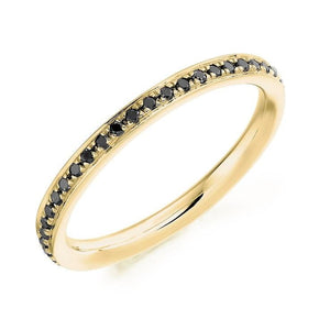 18K Yellow Gold 0.30 Carat Black Diamond Full Eternity Ring