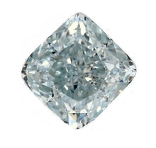 Load image into Gallery viewer, 18K Gold Fancy Greenish Blue Cushion Cut Diamond Solitaire Ring - 0.75 Carat - Pobjoy Diamonds