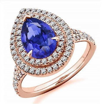 18K Rose Gold & Tanzanite Ladies Engagement/Dress Ring - Pobjoy Diamonds