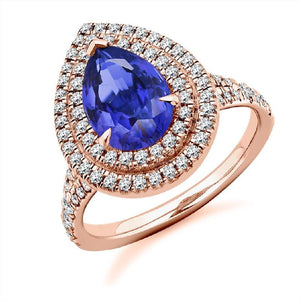 18K Rose Gold & Tanzanite Ladies Engagement/Dress Ring - Pobjoy Diamonds