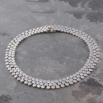 Three Tier Silver Circles Handmade Silver Necklace  - Pobjoy Diamonds