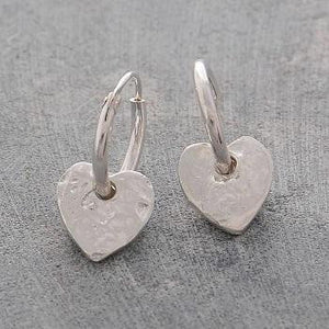 Handmade SIlver Heart Earrings Pobjoy
