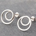 Handmade Silver Hoop Stud Earrings - Pobjoy Diamonds